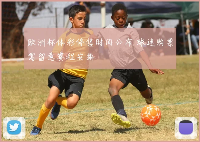 欧洲杯体彩停售时间公布 球迷购票需留意赛程安排